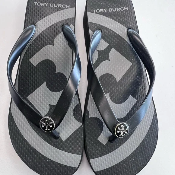 Tory Burch Black Flip Flops - Picture 3 of 6